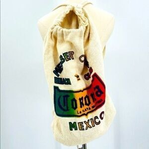 Corona beer Mexico paper bag backpack knit canvas large BoxV